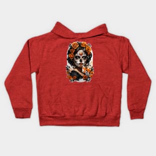 Sugar Skull girl, Dia de los Muertos Kids Hoodie